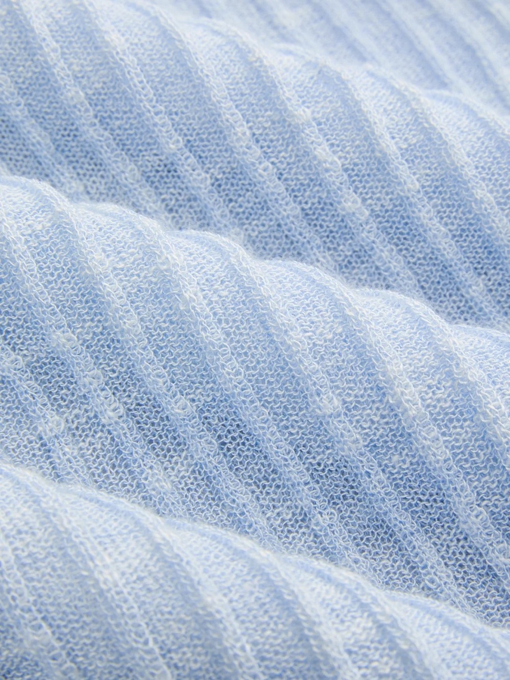 Commense Light Blue Ribbed Short Sleeve Top - Picture 3 of 6